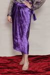 Jyoti Bansal_Purple Top Pure Tissue Embroidery Floral Patchwork Round And Skirt Set _Online_at_Aza_Fashions