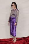 Buy_Jyoti Bansal_Purple Top Pure Tissue Embroidery Floral Patchwork Round And Skirt Set _Online_at_Aza_Fashions