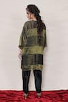 Shop_Jyoti Bansal_Black Tunic Pure Tissue Woven Stripe Round And Tulip Pant Set _at_Aza_Fashions