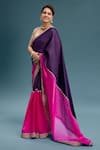 Buy_PUNIT BALANA_Purple Saree Organza Silk Embroidered Salma Scoop With Blouse _at_Aza_Fashions