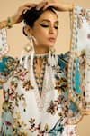 Buy_Rajdeep Ranawat_Ivory Silk Print Persian Garden Round Collar Neck And Embellished Tunic _Online_at_Aza_Fashions