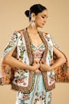 Shop_Rajdeep Ranawat_Ivory Dupion Print Florista Open Neck And Embellished Jacket _Online_at_Aza_Fashions