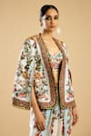 Rajdeep Ranawat_Ivory Dupion Print Florista Open Neck And Embellished Jacket _at_Aza_Fashions