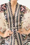 Buy_Rajdeep Ranawat_Beige Silk Printed Floral V Neck Chloe Asymmetric Cape 