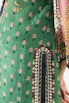 Rajdeep Ranawat_Green Silk Printed Floral Band Collar Ramin Kurta _at_Aza_Fashions