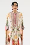 Buy_Rajdeep Ranawat_Multi Color Silk Printed Floral Band Collar Chanetelle Tunic _Online_at_Aza_Fashions