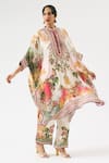 Buy_Rajdeep Ranawat_Multi Color Silk Printed Floral Band Collar Chanetelle Tunic 