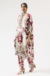 Buy_Rajdeep Ranawat_Ivory Silk Printed Floral Band Collar Chanetelle Tunic _Online_at_Aza_Fashions