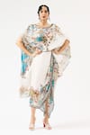 Buy_Rajdeep Ranawat_Ivory Silk Printed Floral Boat Kamini Top With Skirt _at_Aza_Fashions