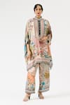 Rajdeep Ranawat_Multi Color Silk Printed Floral Round Chanel Tunic _Online_at_Aza_Fashions