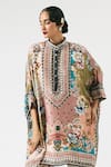 Rajdeep Ranawat_Multi Color Silk Printed Floral Round Chanel Tunic _at_Aza_Fashions