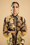 Buy_Rajdeep Ranawat_Black Silk Printed Floral Collared Maaya Long Sleeve Shirt _Online_at_Aza_Fashions