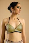 Buy_Rajdeep Ranawat_Gold Poly Silk Embroidered Sequin Sweetheart Bridgette Bralette _at_Aza_Fashions