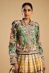 Buy_Rajdeep Ranawat_Green Poly Silk Embroidered Sequin Open Jignasa Jacket _at_Aza_Fashions