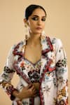 Buy_Rajdeep Ranawat_Ivory Dutches Satin Printed Floral Lapel Collar Freya Long Jacket _Online_at_Aza_Fashions