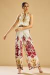 Buy_Rajdeep Ranawat_Ivory Silk Printed Floral Gulbano Double Layered Pant _at_Aza_Fashions