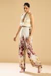 Buy_Rajdeep Ranawat_Ivory Silk Printed Floral Gulbano Double Layered Pant 