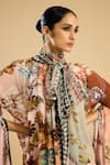 Buy_Rajdeep Ranawat_Ivory Silk Printed Bloom Round High Neck Gabriella Kimono Top 