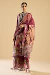 Buy_Rajdeep Ranawat_Pink Kurta Silk Printed Damask Band Ghazala With Pant _at_Aza_Fashions