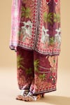 Rajdeep Ranawat_Pink Kurta Silk Printed Damask Band Ghazala With Pant _at_Aza_Fashions