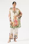 Buy_Rajdeep Ranawat_Multi Color Tunic Silk Printed Floral Band Mabel Geometric Shirt With Pant _at_Aza_Fashions