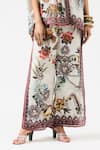 Buy_Rajdeep Ranawat_Grey Tunic Silk Printed Floral Round Hanan With Layered Pant 