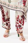 Buy_Rajdeep Ranawat_Ivory Kaftan Silk Printed Flower Band Chanetelle Floral Blossom With Pant 