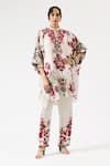 Buy_Rajdeep Ranawat_Ivory Shirt Kurta Silk Printed Ornamental Floral Band Mabel With Pant _at_Aza_Fashions