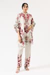 Buy_Rajdeep Ranawat_Ivory Shirt Kurta Silk Printed Ornamental Floral Band Mabel With Pant _Online_at_Aza_Fashions