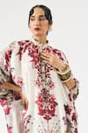 Shop_Rajdeep Ranawat_Ivory Shirt Kurta Silk Printed Ornamental Floral Band Mabel With Pant _Online_at_Aza_Fashions