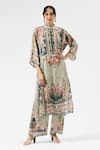 Buy_Rajdeep Ranawat_Grey Tunic Silk Printed Floral Band Ghazala Flower With Pant _at_Aza_Fashions