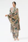 Buy_Rajdeep Ranawat_Grey Tunic Silk Printed Floral Band Ghazala Flower With Pant _Online_at_Aza_Fashions