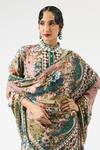 Rajdeep Ranawat_Grey Tunic Silk Printed Floral Band Ghazala Flower With Pant _at_Aza_Fashions