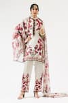 Buy_Rajdeep Ranawat_Ivory Silk Printed Floral Mandarin Ghazal Tunic 