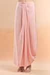 Buy_Anamika Khanna_Pink Embellished V Neck Kurta And Draped Skirt Set 