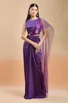 Buy_Amit Aggarwal_Purple Zari Embellished Boat Metallic Polymer Draped Skirt Saree Set _at_Aza_Fashions