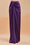 Amit Aggarwal_Purple Zari Embellished Boat Metallic Polymer Draped Skirt Saree Set _Online_at_Aza_Fashions