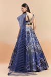 Shop_Amit Aggarwal_Blue Embellished Cutdana Broad V Neck Metallic Polymer Lehenga Set _at_Aza_Fashions