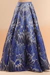 Buy_Amit Aggarwal_Blue Embellished Cutdana Broad V Neck Metallic Polymer Lehenga Set 