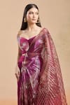 Shop_Amit Aggarwal_Fuchsia Embellished Moulded Metallic Pre-draped Saree With Structured Blouse _Online_at_Aza_Fashions