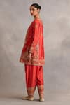 Buy_Petticoat Lane by Divya_Orange Chanderi Embroidered Thread Round Paisley Vine Phiran Kurta With Salwar _Online_at_Aza_Fashions