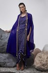 Tisha Saksena_Blue Dress Handloom Mashru Silk Embellished Hinai Zardozi Embroidered With _Online_at_Aza_Fashions