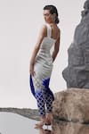 Shop_Tisha Saksena_Blue Drape Dupion Silk Embellished Kishwar Ombre Tunic With Cigarette Pant _at_Aza_Fashions