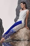 Buy_Tisha Saksena_Blue Drape Dupion Silk Embellished Kishwar Ombre Tunic With Cigarette Pant _Online_at_Aza_Fashions