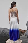 Shop_Tisha Saksena_Blue Corset Raw Silk Embellished Seqiun Sweetheart Eliya Ombre Harem Pant With _at_Aza_Fashions