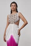 Buy_Tisha Saksena_Pink Yoke Raw Silk Embroidered Zardozi Round Ada Cut-out Ombre Dress _Online_at_Aza_Fashions