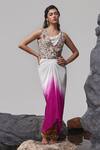 Buy_Tisha Saksena_Pink Dress Silk Dupion Embellished Seqiun Nida Zardozi Embroidered With Ombre _at_Aza_Fashions