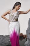 Buy_Tisha Saksena_Pink Dress Silk Dupion Embellished Seqiun Nida Zardozi Embroidered With Ombre _Online_at_Aza_Fashions