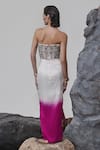 Shop_Tisha Saksena_Pink Corset Raw Silk Embellished Hasrat Embroidered With Ombre Draped Skirt _at_Aza_Fashions