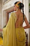 Anu Pellakuru_Yellow Saree Tissue Silk Embroidered Zari Round With Blouse _Online_at_Aza_Fashions